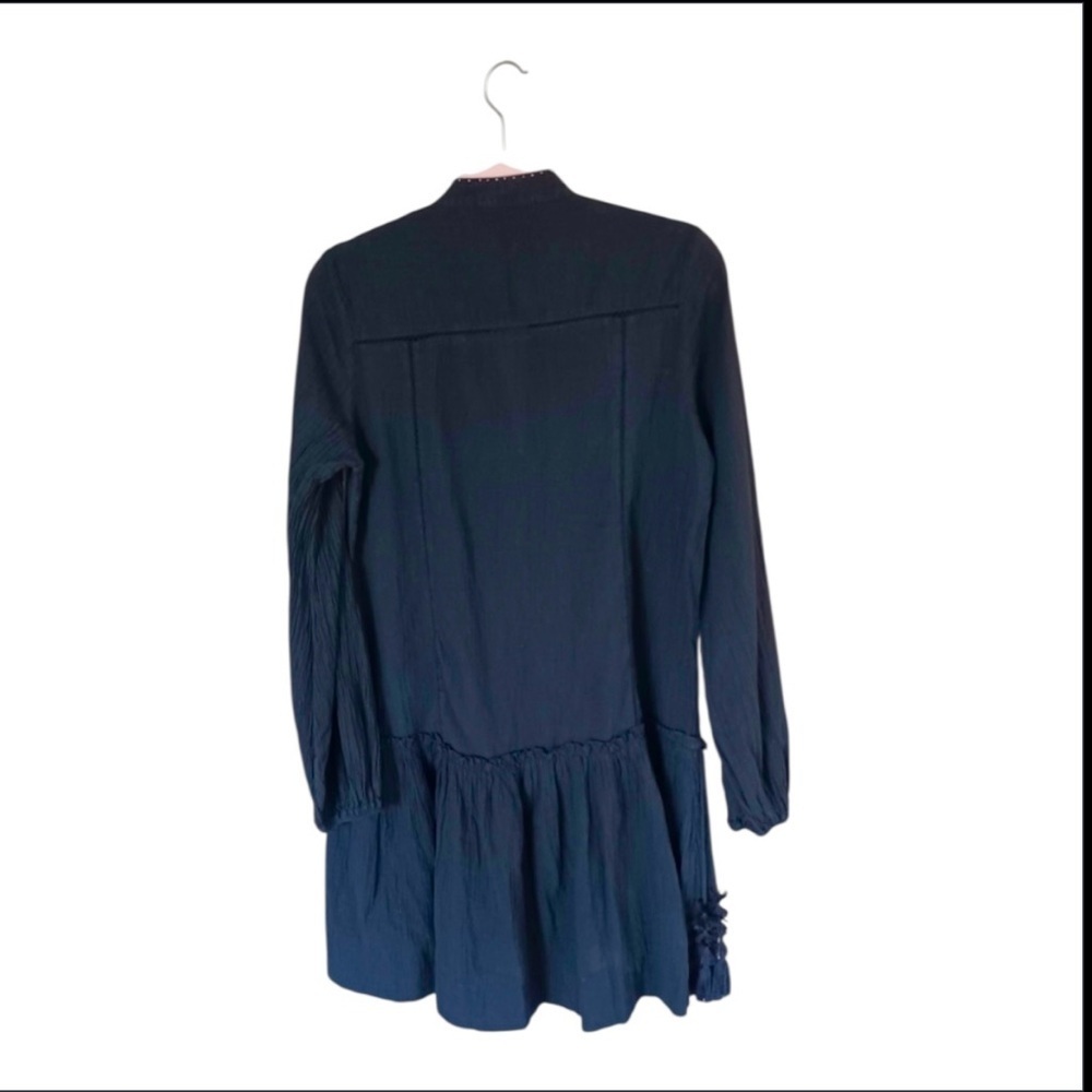 Pomander place Ophelia Coverup Dress XS NWT Black Cotton Mini Boho Resort Chic - Picture 4 of 14